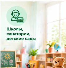 Школы, санатории, детские сады